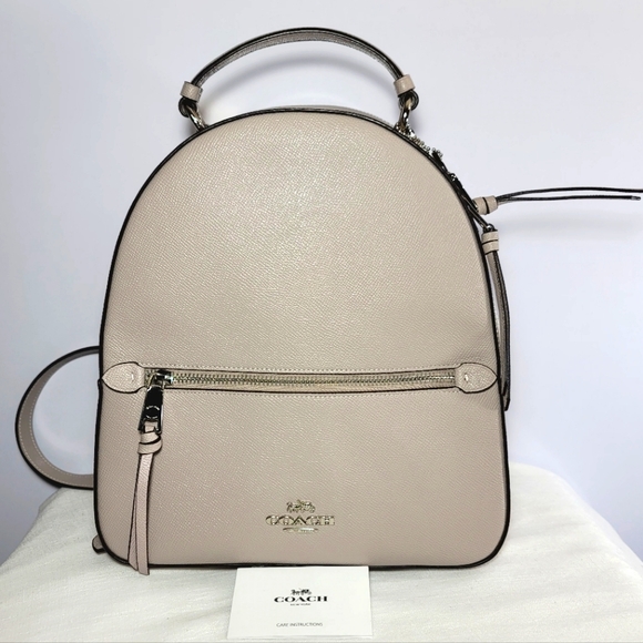 Coach Jordyn Cross grain Leather Beige Backpack. - Picture 1 of 14